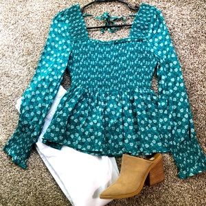 Peplum floral blouse